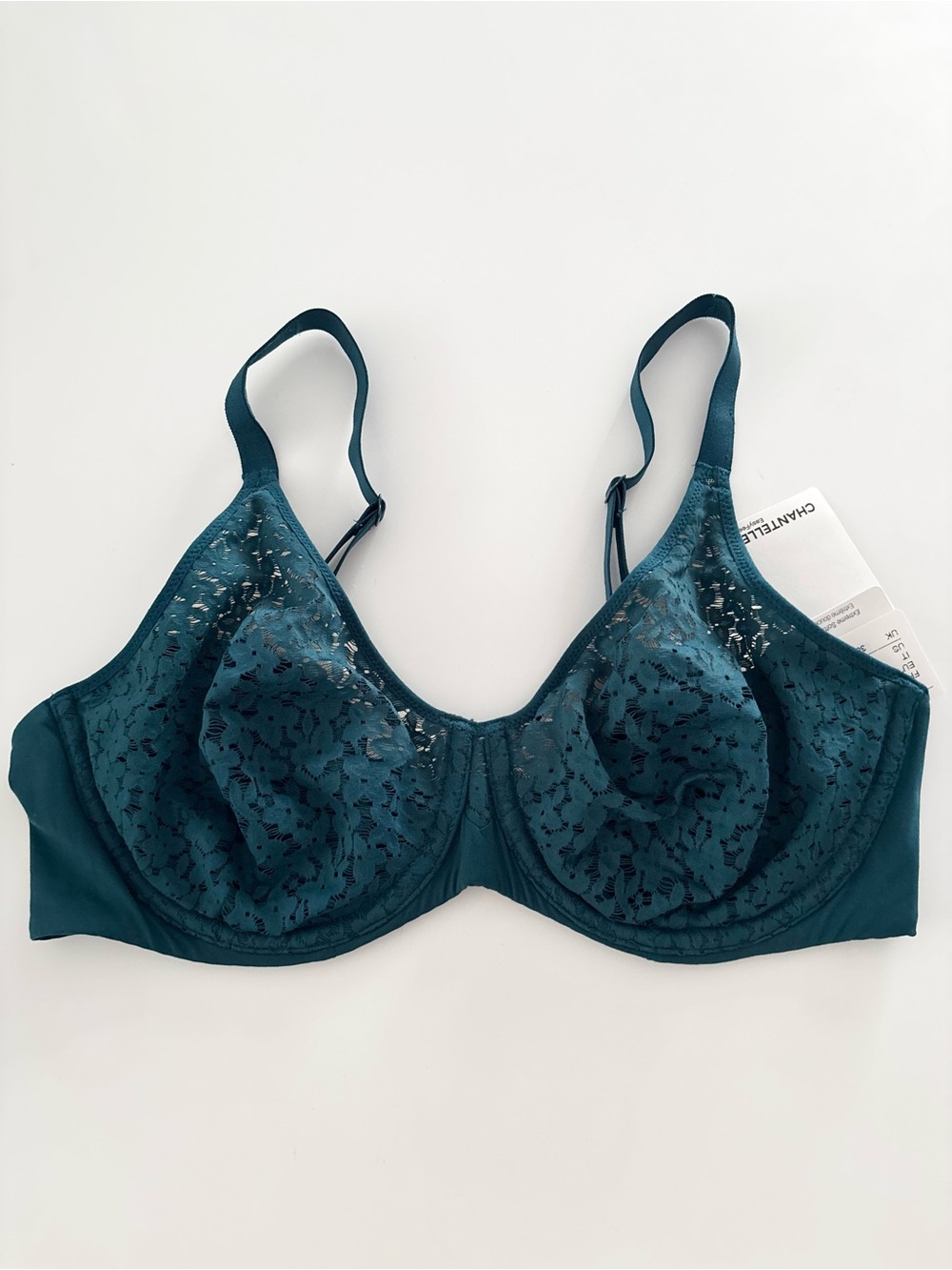 Chantelle Bra Norah C13F10-0BK Unlined Underwire Emerald Green NWT